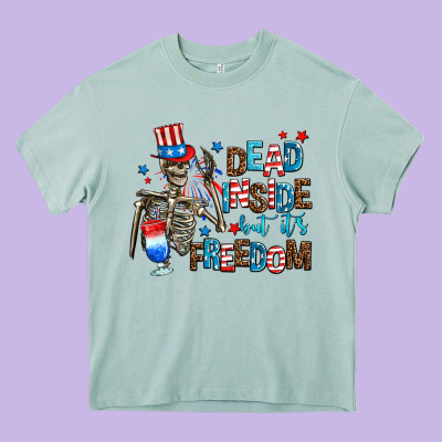 Dead Inside But Its Freedom Heavy Core Tee Designed By Adodesignshop