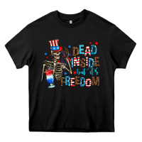 Black dead inside but its freedom Heavy Core Tee - AdoDesignShop