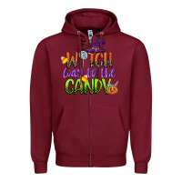 Burgundy witch way to the candy Zipper Hoodie - CowGirlArtShop