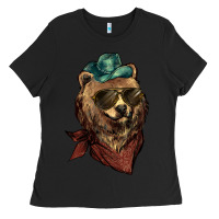 Black bear cowboy Ladies Tee - NancyCooperArtShop