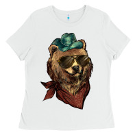White bear cowboy Ladies Tee - NancyCooperArtShop