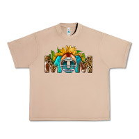 Burro Football Mom Sunflower Leopard Urban Heavy Tee - BundleAndBundleShop