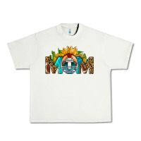 Pistachio Football Mom Sunflower Leopard Urban Heavy Tee - BundleAndBundleShop