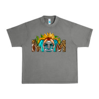 Tornado Football Mom Sunflower Leopard Urban Heavy Tee - BundleAndBundleShop