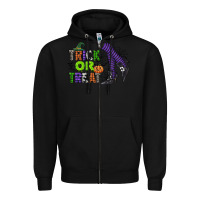 Black trick or treat Zipper Hoodie - CowGirlArtShop