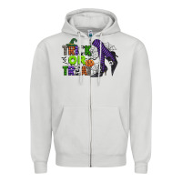 Dove Grey trick or treat Zipper Hoodie - CowGirlArtShop