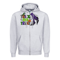 Heather Grey trick or treat Zipper Hoodie - CowGirlArtShop