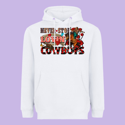 Never Stop Lovin Cowboys Heavyweight Hoodie Designed By Fadigitalartstudio