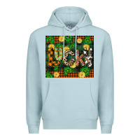 Blue Mist st patricks day lucky clover and coins Premium Hoodie - CowGirlArtShop