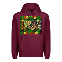 Burgundy st patricks day lucky clover and coins Premium Hoodie - CowGirlArtShop
