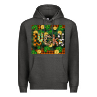 Charcoal Heather st patricks day lucky clover and coins Premium Hoodie - CowGirlArtShop