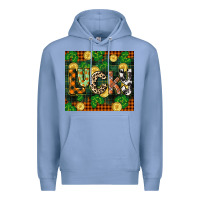 Colony Blue st patricks day lucky clover and coins Premium Hoodie - CowGirlArtShop