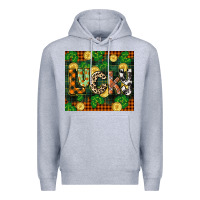 Heather Grey st patricks day lucky clover and coins Premium Hoodie - CowGirlArtShop