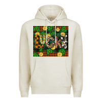 Oatmeal Heather st patricks day lucky clover and coins Premium Hoodie - CowGirlArtShop