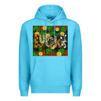 Ocean Blue st patricks day lucky clover and coins Premium Hoodie - CowGirlArtShop