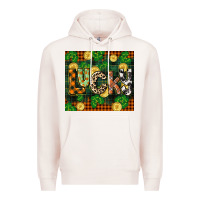 Pale Pink st patricks day lucky clover and coins Premium Hoodie - CowGirlArtShop