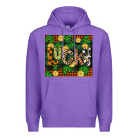 Purple st patricks day lucky clover and coins Premium Hoodie - CowGirlArtShop