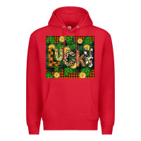 Red st patricks day lucky clover and coins Premium Hoodie - CowGirlArtShop