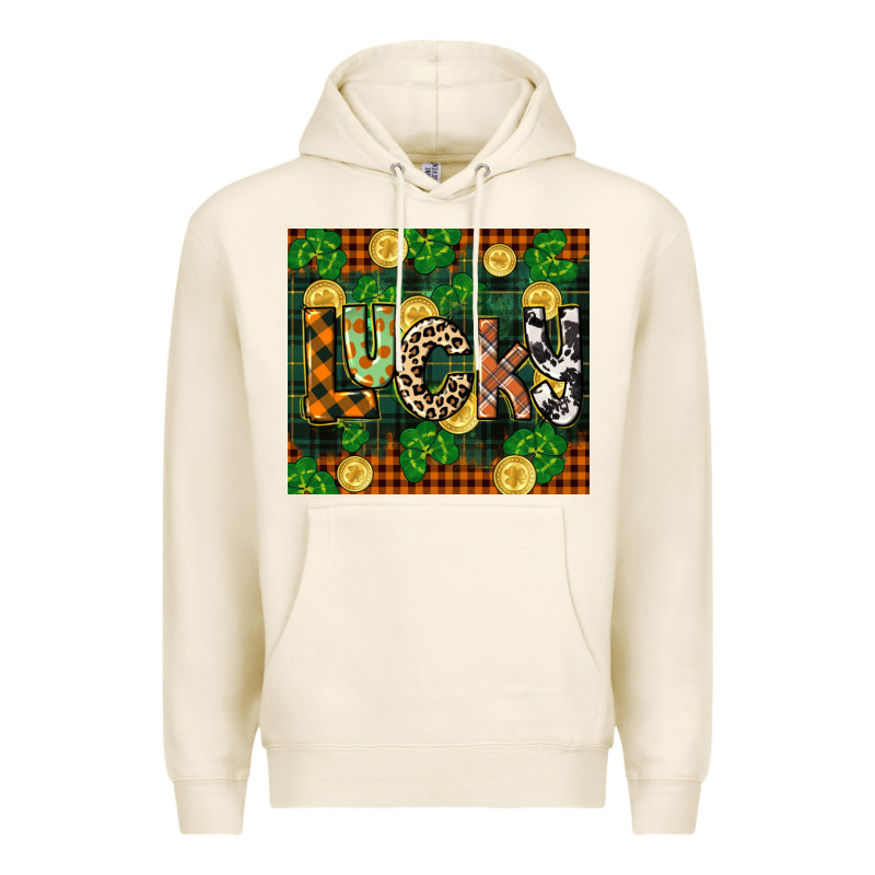 St Patricks Day Lucky Clover And Coins Premium Hoodie by CowGirlArtShop | Teevron