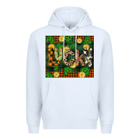White st patricks day lucky clover and coins Premium Hoodie - CowGirlArtShop