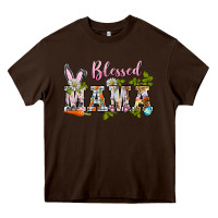 Chocolate Brown blessed mama easter Heavy Core Tee - BarkalooDesign