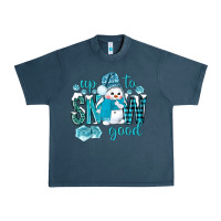 Midnight Navy up to snow good and cute snowman Urban Heavy Tee - BundleAndBundleShop
