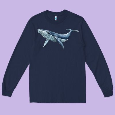 Humpback Whale Long Sleeve Tee Designed By Barkaloodesign
