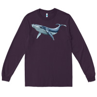 Plum humpback whale Long Sleeve Tee - BarkalooDesign
