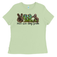 Matcha Peace Love Baby Gorilla Ladies Tee - LillyAllenDesigns