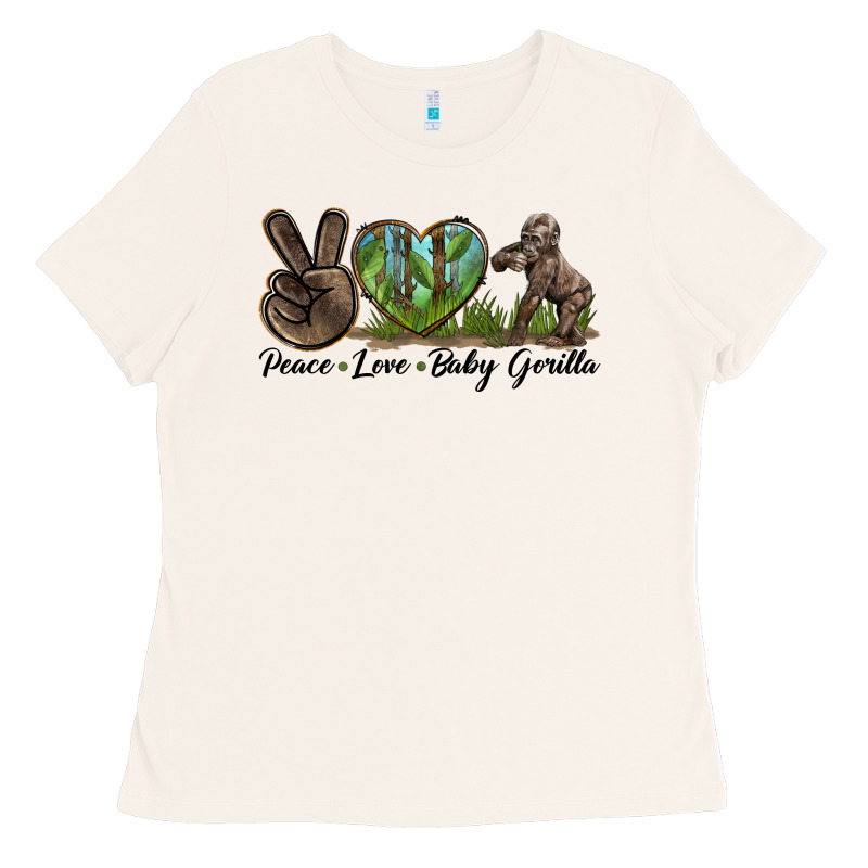 Peace Love Baby Gorilla Ladies Tee by LillyAllenDesigns | Teevron