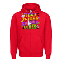 Red thick thighs and spooky vibes Zipper Hoodie - CowGirlArtShop
