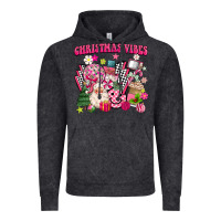 Vintage Black retro pink christmas vibes Vintage Hoodie - MaliasSmallBusiness