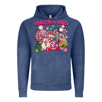 Vintage Denim retro pink christmas vibes Vintage Hoodie - MaliasSmallBusiness