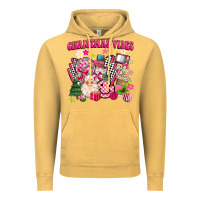 Vintage Mustard retro pink christmas vibes Vintage Hoodie - MaliasSmallBusiness