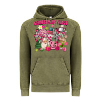 Vintage Olive retro pink christmas vibes Vintage Hoodie - MaliasSmallBusiness