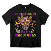 Black i'm dead inside but it's mardi gras Heavy Core Tee - Jasminsmagicworld