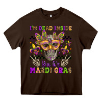 Chocolate Brown i'm dead inside but it's mardi gras Heavy Core Tee - Jasminsmagicworld