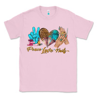 Bubblegum Pink peace love nails bbs Classic Tee - BundleAndBundleShop