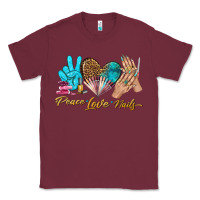Burgundy peace love nails bbs Classic Tee - BundleAndBundleShop