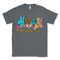 Charcoal Heather peace love nails bbs Classic Tee - BundleAndBundleShop