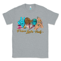 Heather Grey peace love nails bbs Classic Tee - BundleAndBundleShop