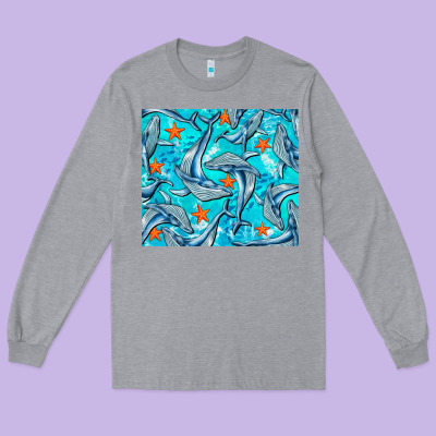 Humpback Whale Long Sleeve Tee Designed By Barkaloodesign