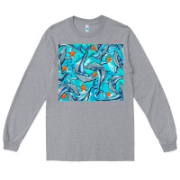 Heather Grey humpback whale Long Sleeve Tee - BarkalooDesign