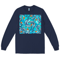 Navy humpback whale Long Sleeve Tee - BarkalooDesign