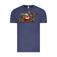 Vintage Denim joy christmas deer Vintage Tee - MaliasSmallBusiness