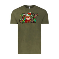Vintage Olive joy christmas deer Vintage Tee - MaliasSmallBusiness