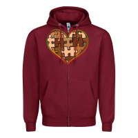 Burgundy melanin skin tone heart black history Zipper Hoodie - CowGirlArtShop