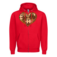 Red melanin skin tone heart black history Zipper Hoodie - CowGirlArtShop