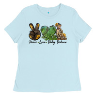Baby Blue Peace Love Baby Baboon Ladies Tee - LillyAllenDesigns