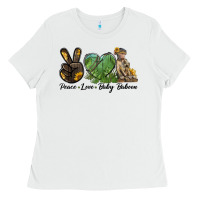 White Peace Love Baby Baboon Ladies Tee - LillyAllenDesigns